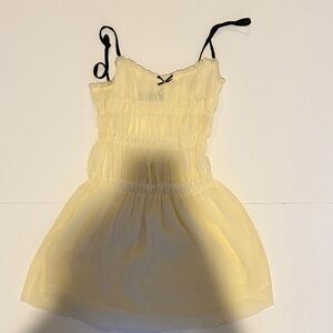 Zara Cream Dress with Black Accents